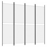 Cumpara ieftin Paravan de camera cu 4 panouri, alb, 200x180 cm, textil