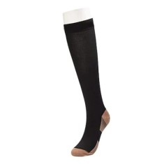 Ciorapi compresivi FOXMAG24, imbunatateste circulatia sanguina, energizeaza gambele si talpile, tesatura cu insertie de cupru, marime L/XL, negru