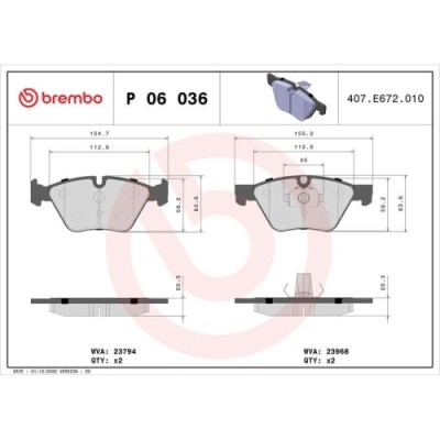 Placute frana Bmw 3 (E90), 3 Convertible (E93), 3 Coupe (E92), 3 Touring (E91), X1 (E84), Z4 Roadster (E89), punte fata, pregatit pentru senzor uzura foto