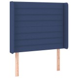 Cumpara ieftin Tablie de pat cu aripioare, albastru, 93x16x118/128 cm, textil