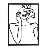 Tablou decorativ pentru perete Esenta Moderna A Femintati, cu cadru metalic, Negru, 31x2x50 cm