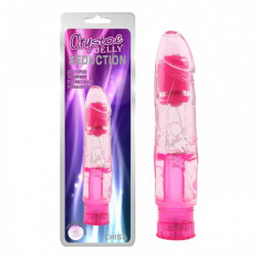 Vibrator Jelly Seduction Multispeed Flexibil Roz 16 cm foto