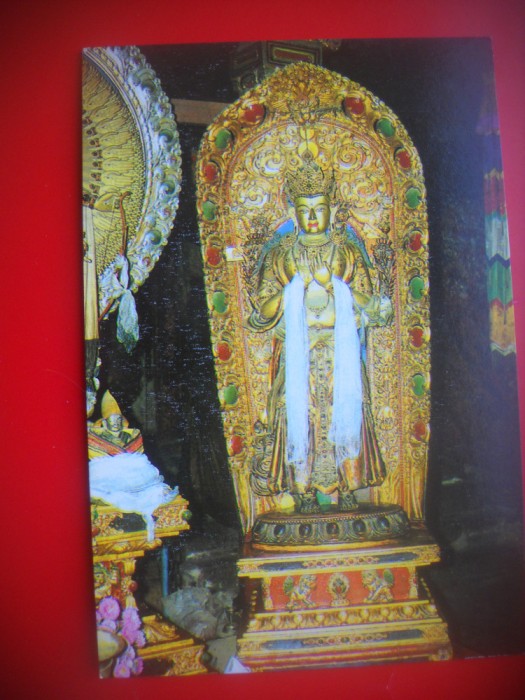 HOPCT 5490 STATUIA MAITREYA BODHISATTVA -DIN LEMN DE SANTAL -CHINA -ASIA-CIRCULATA