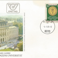 Austria, 400 de ani Universitatea Karl Franz din Graz, FDC, 1985