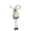 Ornament de Craciun ren cu picioare telescopice, Flippy, gri/alb, textil, 100 cm