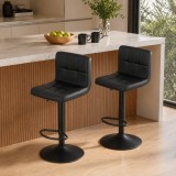 Set 2 scaune bar Artool Prot, rotative, reglabile, negre