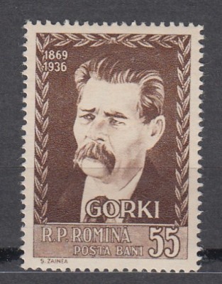 ROMANIA 1956 LP 416 - 20 DE ANI DE LA MOARTEA LUI MAXIM GORKI MNH foto