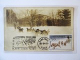 Rară! Carte poștală foto USA circulată 1950,maximă Rom&acirc;nia 1984:Robert Edwin Peary 75 ani de la cucerirea Polului Nord