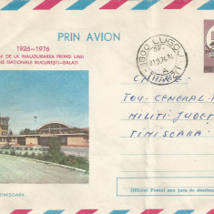 Romania, Aeroportul Timisoara, plic circulat, 1976