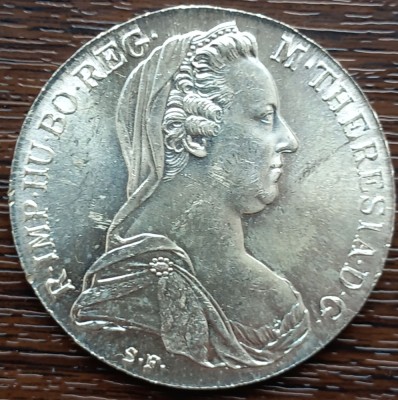 (A1093) MONEDA DIN ARGINT AUSTRIA - 1 THALER 1780 SF, MARIA THERESIA, REBATERE foto