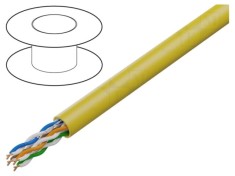 Cablu U/UTP LANBERG 4x2x24AWG CCA PVC galben 305m &Oslash;5,2mm