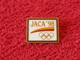 Insigna OLIMPICA - Jocurile Olimpice de Iarna JACA 1998 (Spania)