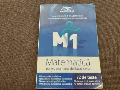 MARIUS PERIANU DINU SERBANESCU MATEMATICA PENBTRU EXAMENUL DE BACALAUREAT 72 TESTE foto