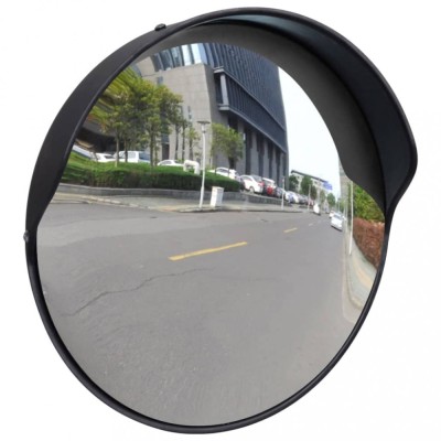 vidaXL Oglindă de trafic convexă, negru, 30 cm, plastic PC de exterior foto
