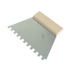 Spatula Inox Dintata Cu Maner Lemn 180/8Mm