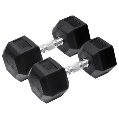 Orange Gym Ganteră hexagonală, negru, 2 x 4 kg foto