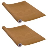 Cumpara ieftin Folii de usa autoadezive, 2 buc, stejar deschis, 210x90 cm, PVC