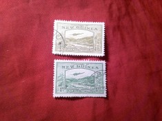 2 Timbre New Guineea colonie britanica 1939 Aviatie 1 si 4p stampilate