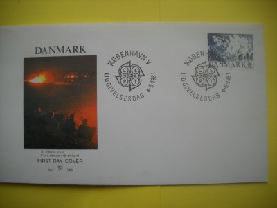 HOPCT PLIC FDC S NR 63 DANEMARCA-EUROPA CEPT 1981 foto
