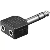 Adaptor Audio Jack 6.35mm Tata la 2x 3.5mm Mama Stereo Goobay - Conector Plastic