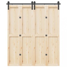 vidaXL Set feronerie pentru ușă glisantă, negru, 183 cm, oțel