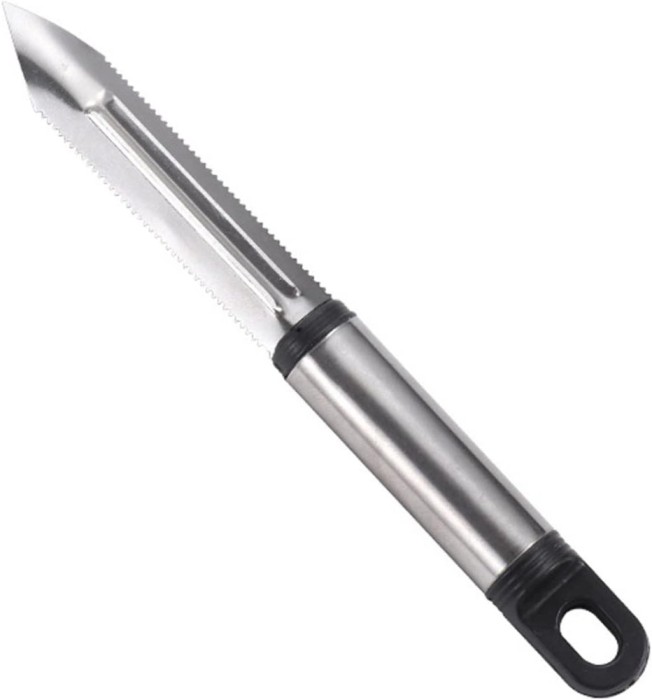 Dispozitiv Peeler, Profesional pentru Taiat, Decojit si Curatat Legume, cu 3 Frunctii, Multifunctional, Argintiu, CBD CORAL BEST DEALS Argintiu 18 cm