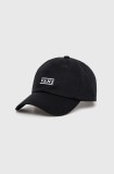 Vans șapcă de baseball din bumbac culoarea negru, cu imprimeu, VN000HS6BLK1