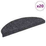vidaXL Covorașe scară autoadezive 20 buc Gri &icirc;nchis 65x21x4 cm