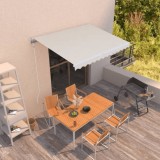 VidaXL Copertină retractabilă automat, crem, 350x250 cm
