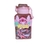 Sticla Copii cu Capac Flip si Maner, Model de genul Stitch, Rosu, 750 ml