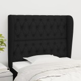 Gossi tablie de pat cu aripioare, negru, 93x23x118/128 cm, textil