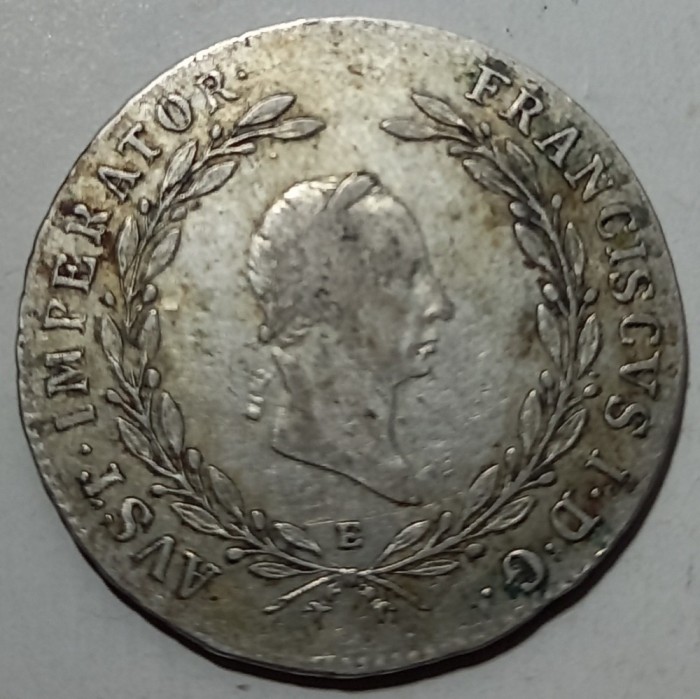 20 Kreuzer 1826 E, Alba Iulia, Argint.