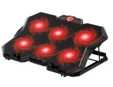 Cooler / Stand Laptop, 6 Ventilatoare, Viteza reglabila a turatiilor, Universal, 19&quot;, Ajustabil, Lumini multicolore, 2 Porturi USB, Negru, Oem