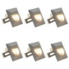 VidaXL Lămpi de perete LED de exterior, 6 buc., argintiu, 5 W, pătrat