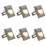 VidaXL Lămpi de perete LED de exterior, 6 buc., argintiu, 5 W, pătrat