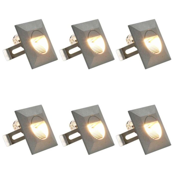 vidaXL Lămpi de perete LED de exterior, 6 buc., argintiu, 5 W, pătrat