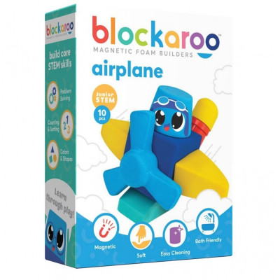 Set cuburi din spuma cu magnet Blockaroo Avion 10 piese foto