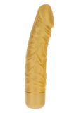Vibrator Realist Gold Dicker Original Justforme, 20cm, Silicon, 7 Vibratii, Baterii AA, Auriu