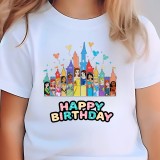 Tricou fete, aniversare, tematica Printese Disney, Happy Birthday, 5 ani