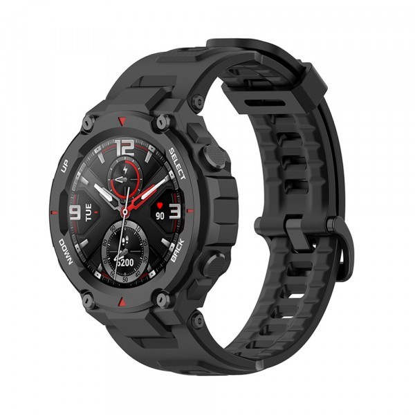 Curea Techsuit W067 pentru Amazfit T-Rex Pro / T-Rex, Neagra