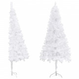 Brad de Crăciun artificial, de colț, alb, 240 cm, PVC