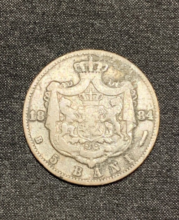 Moneda 5 bani 1884