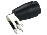 Conector banană 4mm soclu negru 25A pentru PCB 1kV