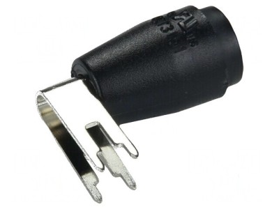 Conector banană 4mm soclu negru 25A pentru PCB 1kV foto