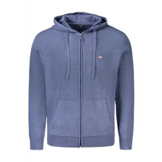 Hanorac cu fermoar barbati, cu mini logo brodat, Regular fit, albastru deschis, M