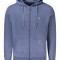Hanorac cu fermoar barbati, cu mini logo brodat, Regular fit, albastru deschis