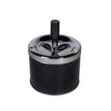 Scrumiera metalica cu capac, model negru mat, Oem