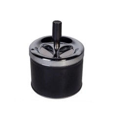 Scrumiera metalica cu capac, model negru mat