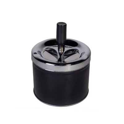 Scrumiera metalica cu capac, model negru mat foto