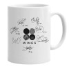 Cana Alba Personalizata BTS Wings Signatures INOVATIX&reg;, Ceramica 330ml, Paste, Copii
